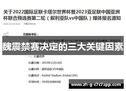 魏震禁赛决定的三大关键因素 魏震禁赛决定的三大关键因素